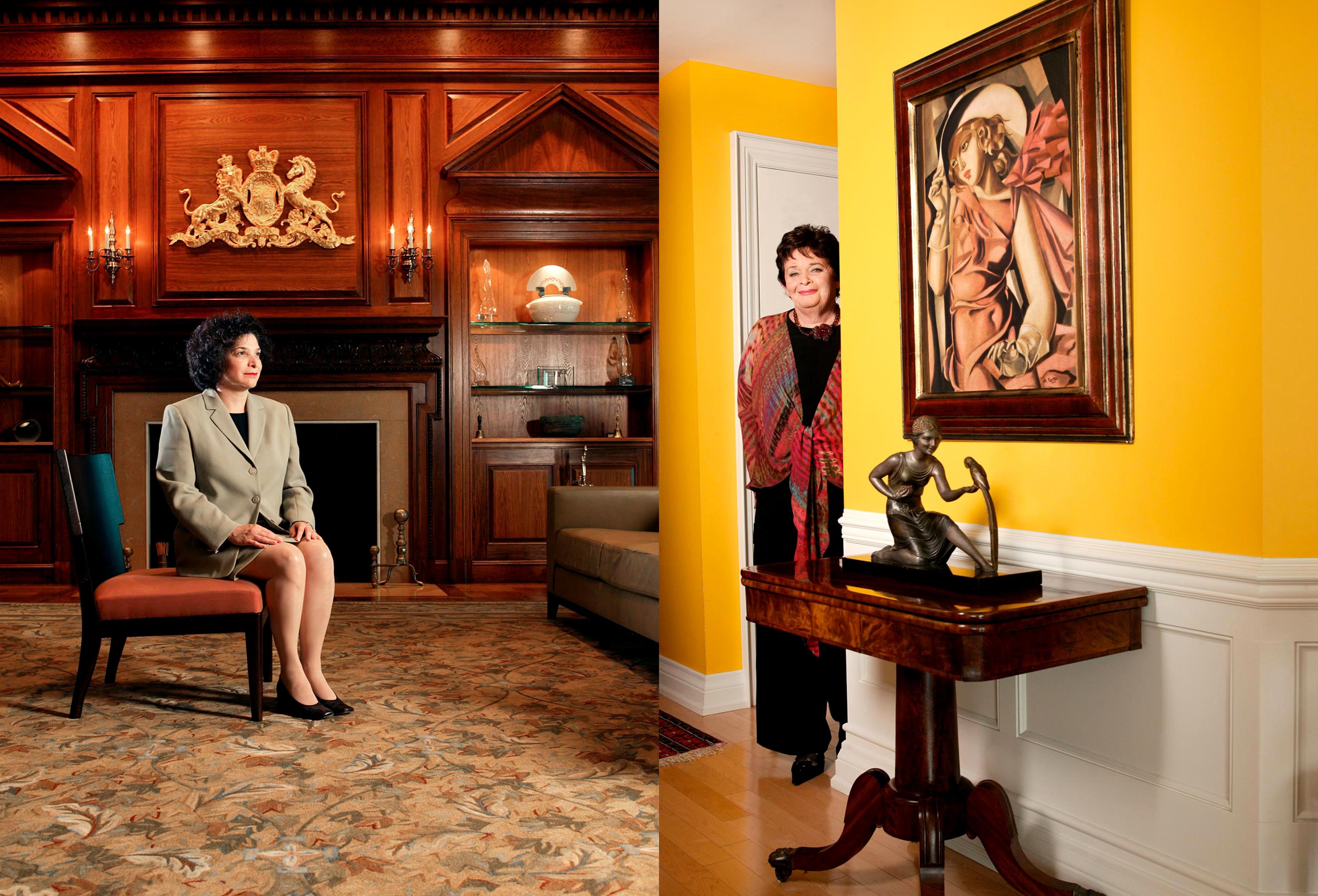 a professional business portrait of a executive at her home in toronto canada
