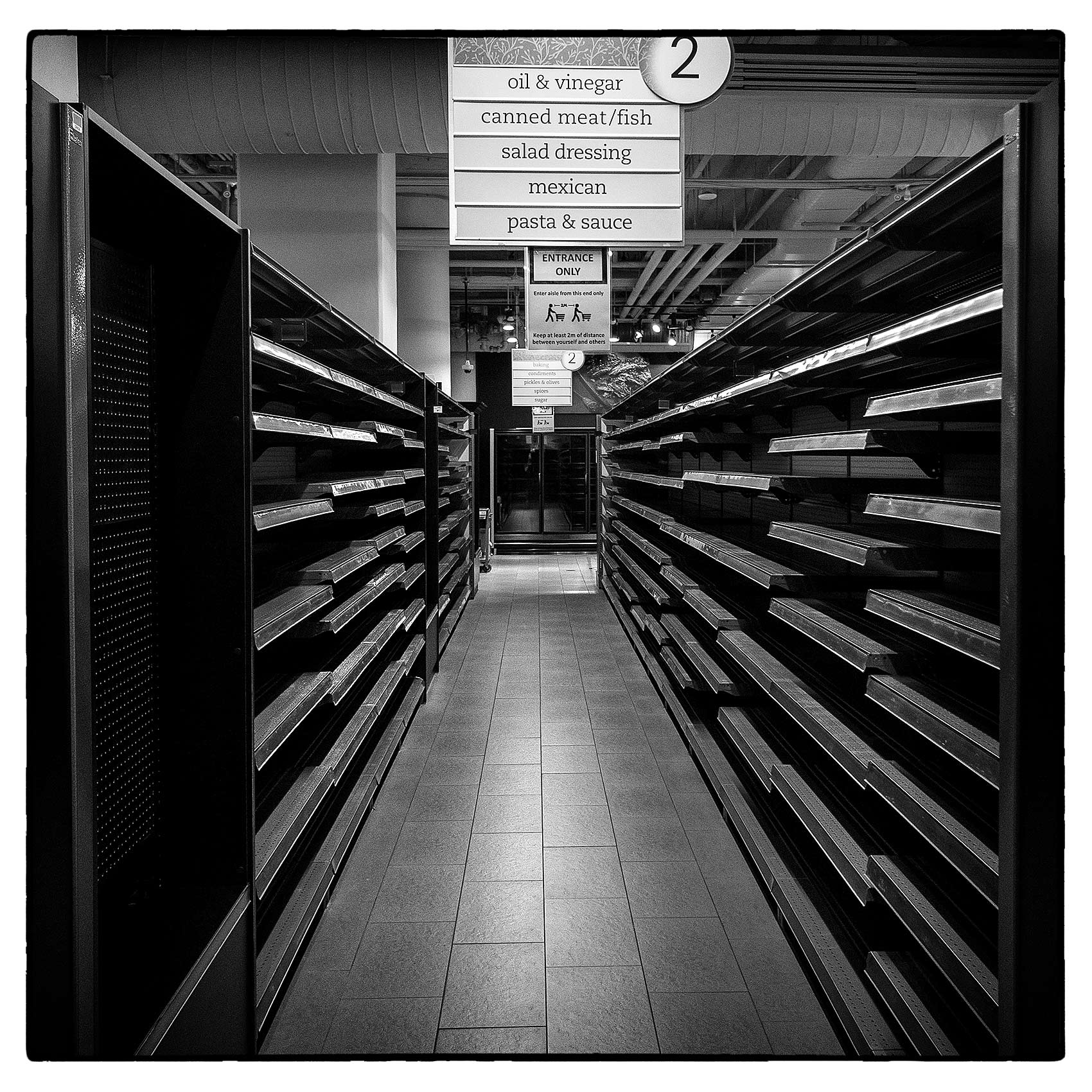 a toronto grocery stores shelves lay bare empty during the covid 19 pandemic
