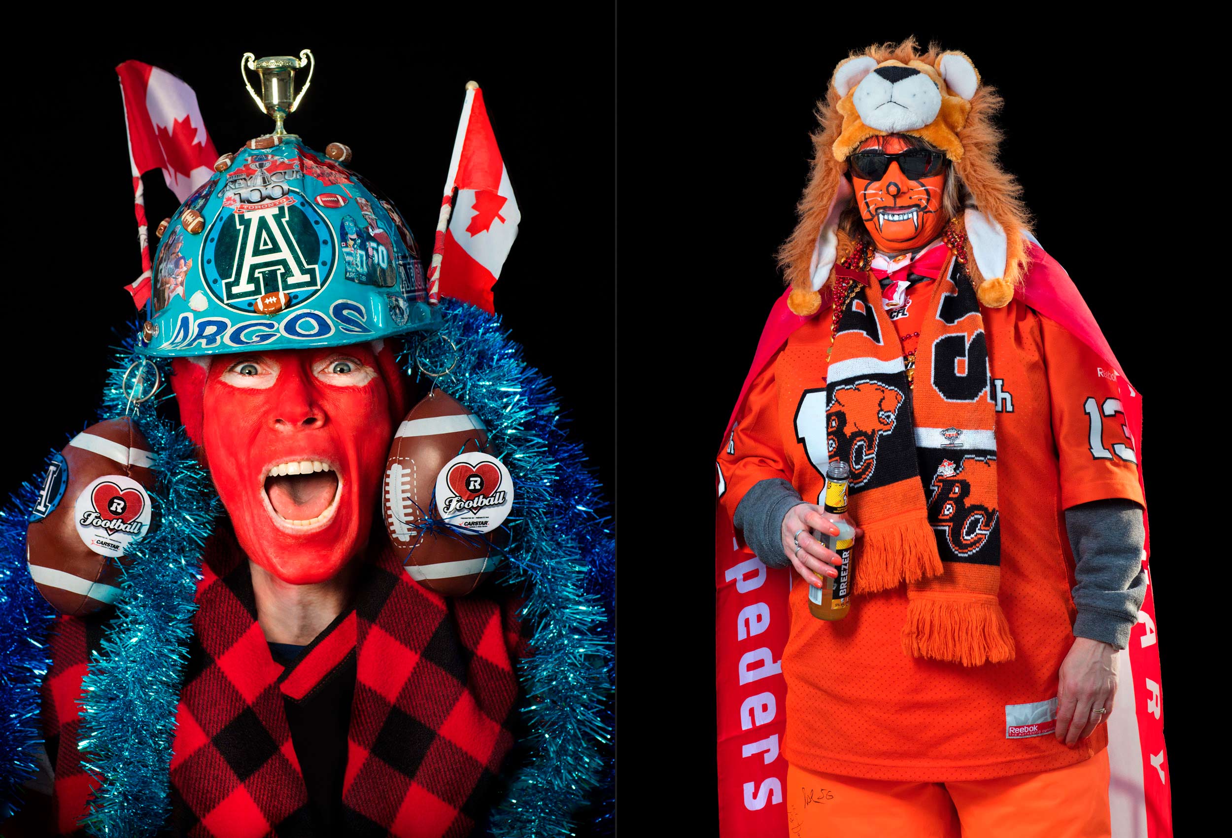 funny portraits of cfl super fans during the grey cup in toronto 