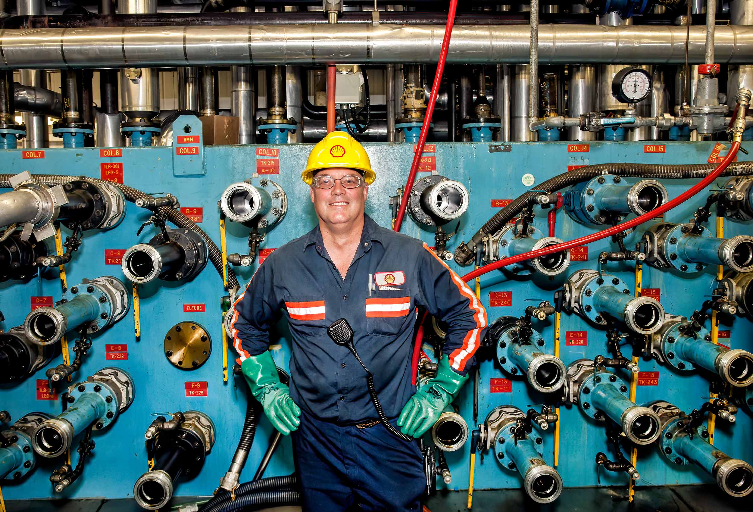 a shell canada employee poses for a photo inside their brockville ontario lubricants plant