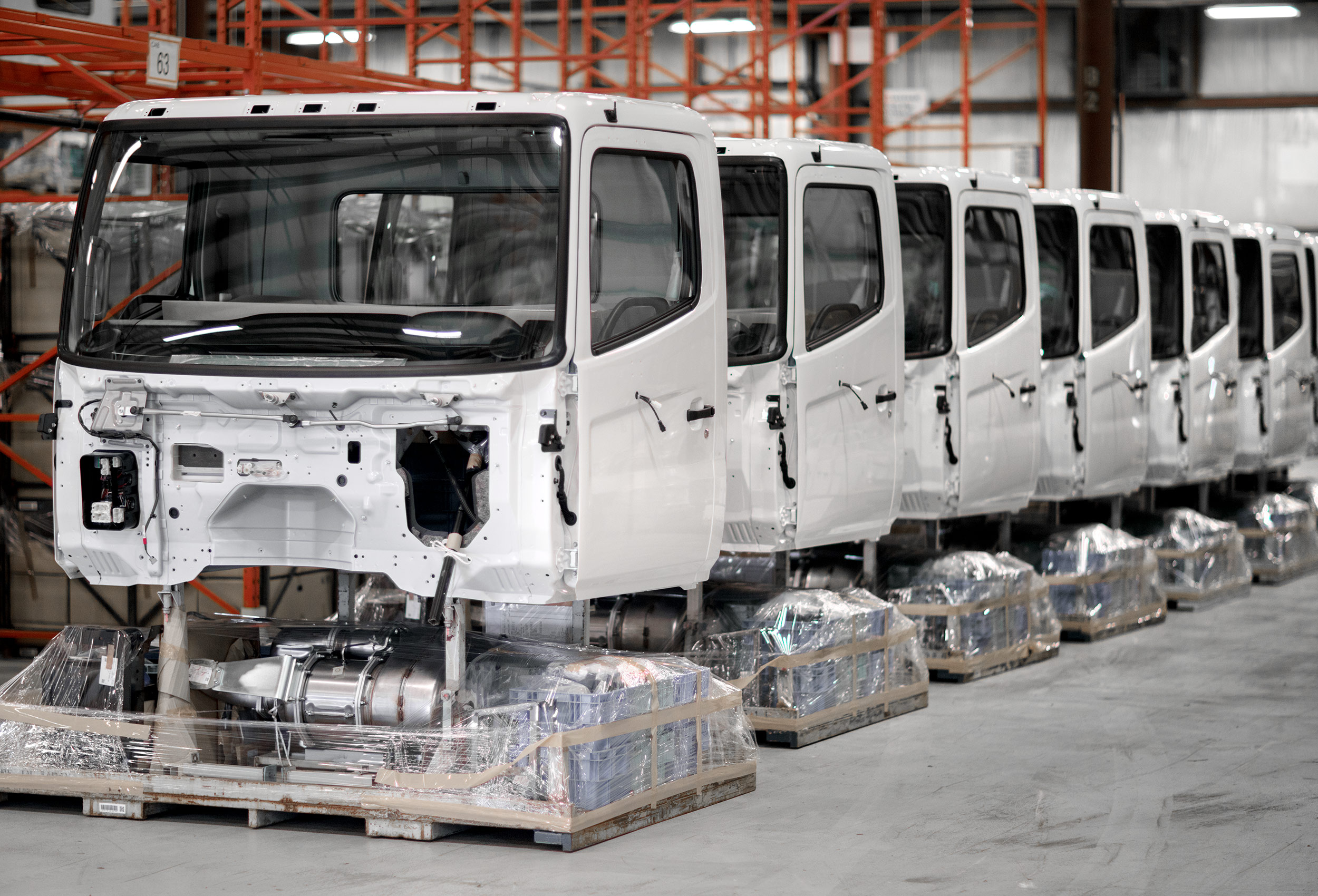 hino truck cabs wait to be assembled at the canadian assembly plant in woodstock 