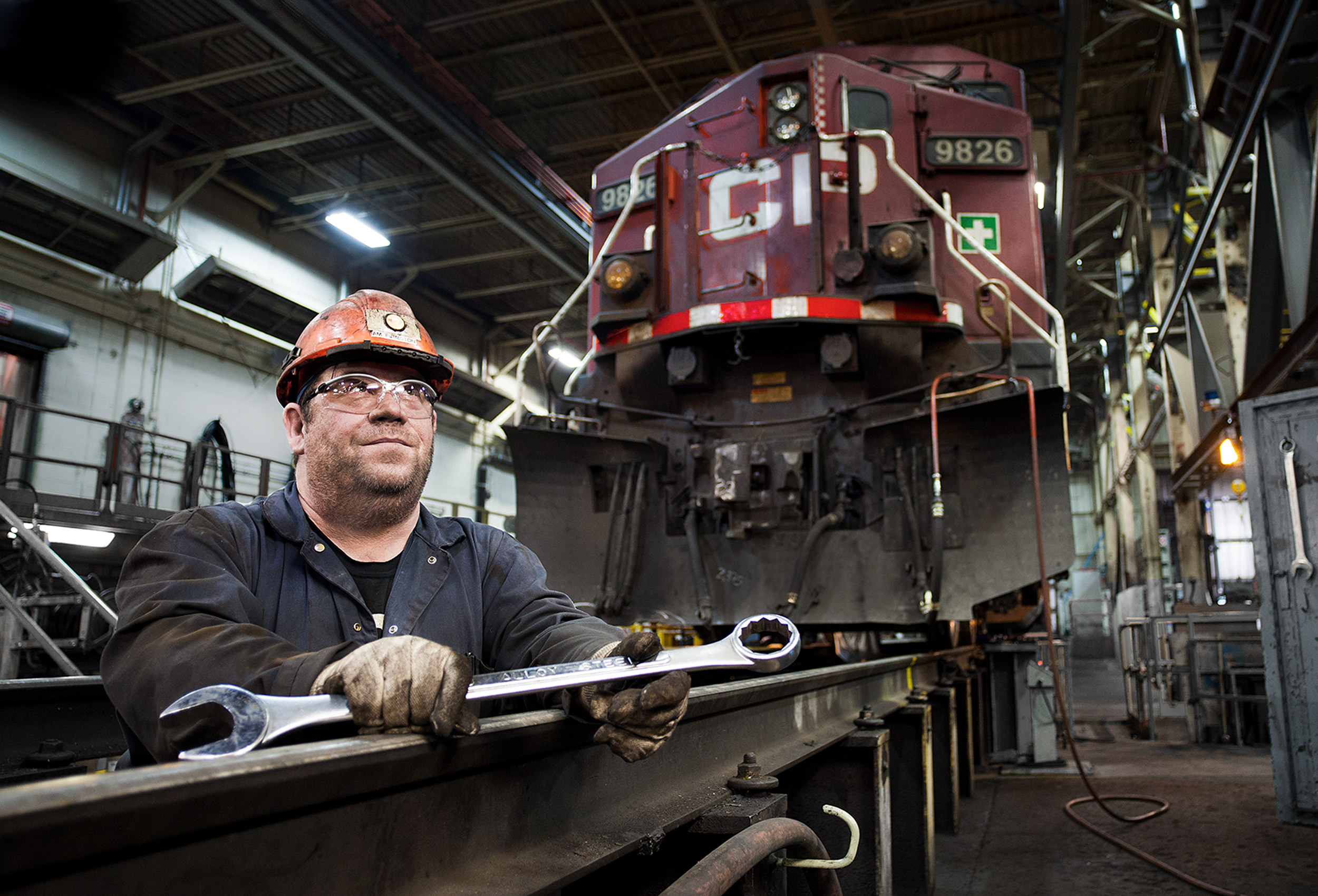 a portrait of a cp rail worker at the odgen road repair facility in calgary